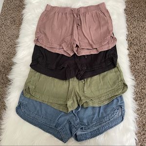 Four Mid-waist/High-waist American Eagle Shorts